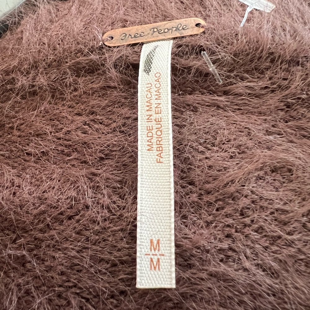 Free People Chocolate Fuzzy Sweater - Picture 2 of 5